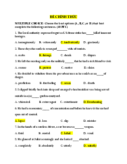 Tuyển tập Lexico and Grammar + Word Formation  (có đáp án )