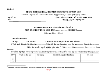 Kế hoạch dạy học Tiếng Anh 8 Global success