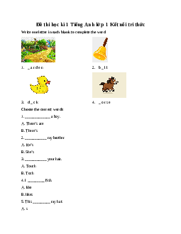 Đề thi học kì 1 Tiếng Anh lớp 1 Global Success