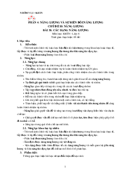 Chủ đề 10. Bài 30: Các dạng năng lượng | Bài giảng KHTN 6 | Cánh diều