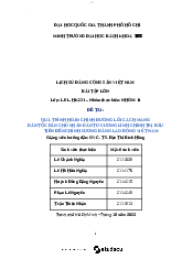 Bài tập lớn Quá trình hoàn chỉnh đường lối cách mạng dân tộc dân chủ nhân dân từ Cương lĩnh chính trị đầu tiên đến Chính cương Đảng Lao động Việt Nam - Lịch sử Đảng cộng sản Việt Nam | Trường Đại học Bách khoa Thành phố Hồ Chí Minh