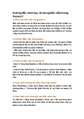 Hướng dẫn cách tạo, sử dụng biểu mẫu trong Access?