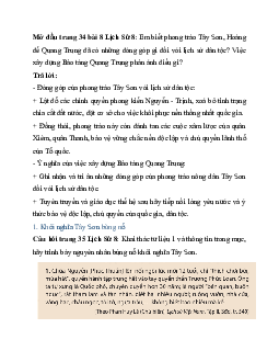 Giải sách giáo khoa Lịch sử 8 bài 8: Phong trào Tây Sơn | Kết nối tri thức