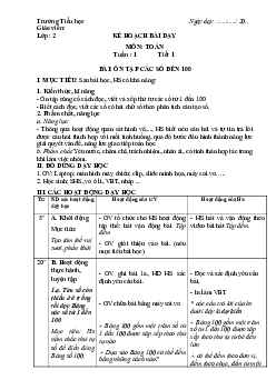 Giáo án Toán 2 sách Cánh diều (Cả năm) | Tuần 1