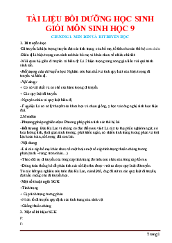 Các Chuyên Đề Bồi Dưỡng HSG Sinh Học Lớp 9
