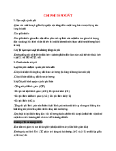 Tài liệu sưu tầm. Kinh tế vi mô, Chi phí sản xuất