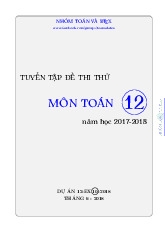 Tuyển tập đề thi thử môn Toán năm học 2017 – 2018 có đáp án (EX 10)