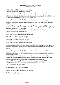 TOP 2 đề thi học kỳ I năm 2022-2023 môn vật lí 9 Sở GD Quảng Nam (có lời giải)
