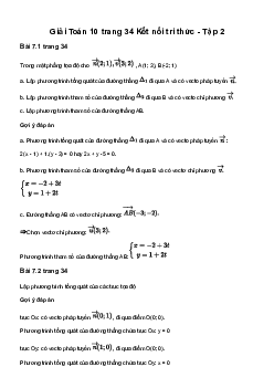 Toán 10 Bài 19: Phương trình đường thẳng  - Kết Nối Tri Thức