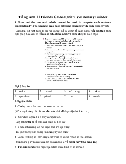 Giải Tiếng Anh 11 Unit 5 Vocabulary Builder | Friends Global