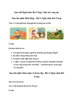 Soạn bài Nghệ nhân Bát Tràng trang 32 | Tiếng việt 3 Chân trời sáng tạo