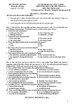 Đề Thi Cụm Trường - Kỳ Thi Khảo Sát Chất Lượng Đội Tuyển Học Sinh Giỏi Tháng 11 Môn Thi Tiếng Anh