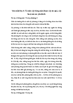 Tả một cây hoa hoặc cây ăn quả, cây bóng mát, cây lương thực, cây cảnh | Tập làm văn 4