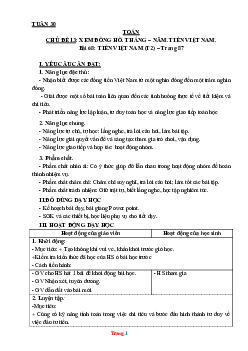 Giáo án Toán 3 Kết nối tri thức (KNTT) tuần 30