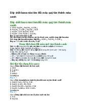 Dãy chất base nào làm đổi màu quỳ tím thành màu xanh - Hóa học 11