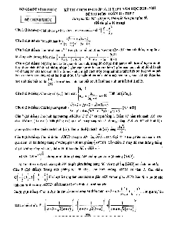 Đề thi chọn HSG Toán 11 năm 2020 – 2021 sở GD&ĐT Vĩnh Phúc