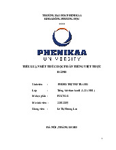 Bài tiểu luận kết thúc học phần Thực hành Tiếng Việt | Trường Đại học Phenikaa | Khoa Đông Phương Học