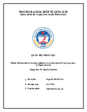 Bài luận liên hệ bản thân (reflective essay) liên quan tới 3 hoạt động Quản trị Nguồn nhân lực | Bài tập nhóm môn Quản trị nhân lực