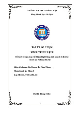 Các biện pháp tiết kiệm chi phí trong kinh doanh du lịch tại khách sạn Pullman Hà Nội | Bài thảo luận kinh tế du lịch