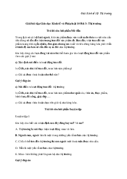 Giải Kinh tế 10 Bài 3: Thị trường | Cánh diều