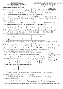Đề thi giữa HK2 Toán 10 năm 2020 – 2021 trường THPT Nguyễn Huệ – Đắk Lắk