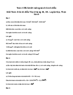 Giải Toán lớp 4 Bài 69: Mi-li-mét vuông Cánh diều