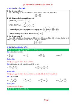 Phương pháp giải Bài 5: Phép nhân và phép chia phân số Toán 6 Chân trời sáng tạo
