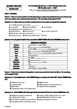 Kỳ Thi Chọn Hsg Lớp 10, 11 Thpt Tỉnh Vĩnh Phúc Năm Học 2016-2017 Đề Thi Môn Tiếng Anh 11 - Thpt