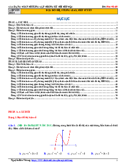 Các dạng toán đọc đồ thị – tương giao – tiếp tuyến thường gặp trong kỳ thi THPTQG
