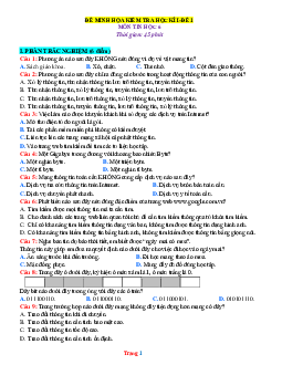 Bộ đề ôn thi học kỳ 1 Tin 6 năm học 2023 - 2024