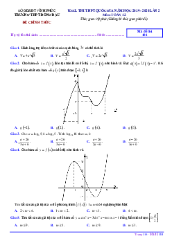 Đề KSCL Toán 12 lần 2 thi THPT QG 2020 trường THPT Đồng Đậu – Vĩnh Phúc