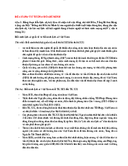 Đề cương tư tưởng HCM môn Triết học Mác -Lênin | Đại học sư phạm Hà nội