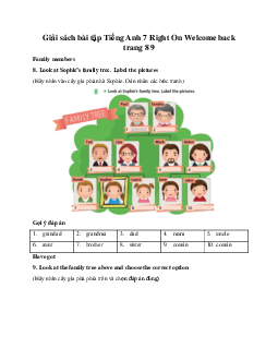Giải sách bài tập Tiếng Anh 7 Right On Welcome back trang 8 9