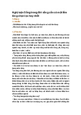 Nghị luận Sống trong đời sống cần có một tấm lòng chọn lọc hay nhất