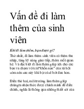 Vấn đề đi làm thêm của sinh viên môn Chuyên ngành Marketing | Học viện Nông nghiệp Việt Nam
