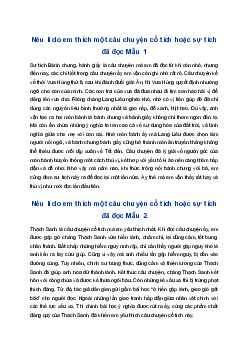 Viết đoạn văn nêu lí do em thích một câu chuyện cổ tích hoặc sự tích đã đọc | Tập làm văn 4
