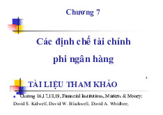 Chương 7: Các định chế tài chính phi ngân hàng - Môn Thị trường và các định chế tài chính - Đại Học Kinh Tế - Đại học Đà Nẵng