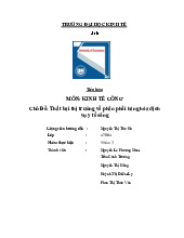 Chủ Đề: Thất bại thị trường về phân phối hàng hóa dịch vụ y tế công - Môn Kinh tế công - Đại Học Kinh Tế - Đại học Đà Nẵng