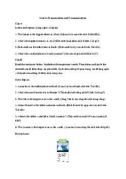 Giải Tiếng Anh 7 Unit 4: Pronunciation and Communication | Explore English