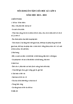 Đề cương ôn tập học kì 1 lớp 4 năm 2022 - 2023