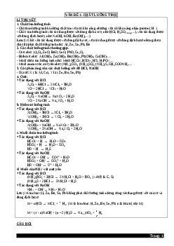 Tổng hợp lý thuyết hóa vô cơ luyện thi THPT Quốc gia Hóa 10