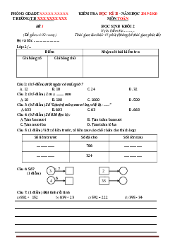 TOP 10 đề thi học kỳ II môn Toán lớp 2 rất hay