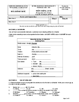 Đề thi chọn học sinh giỏi lớp 9 THCS Đà Nẵng năm học 2015-2016 (có đáp án )