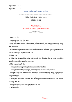 Giáo án môn Văn 6 Chân trời sáng tạo học kỳ 2-Bộ 2