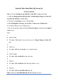 Soạn bài: Thực hành tiếng Việt trang 24 Ngữ Văn 8 | Cánh diều