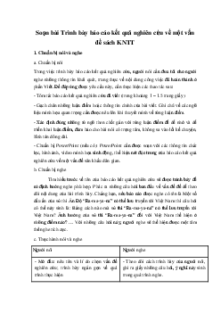 Soạn bài Trình bày báo cáo kết quả nghiên cứu về một vấn đề sách KNTT