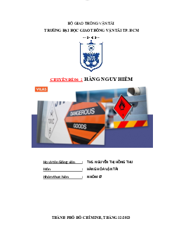 Chuyên đề 6: hàng nguy hiểm