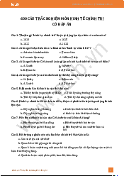 600 Câu trắc nghiệm có đáp án môn Kinh tế chính trị | Đại Học Hà Nội