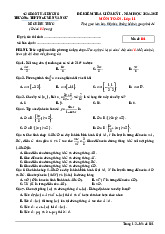 Đề giữa kỳ 1 Toán 11 năm 2024 – 2025 trường THPT Nguyễn Văn Cừ – Hải Dương