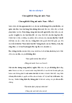 Văn mẫu Ngữ Văn lớp 8: Cảm nghĩ về bài thơ Sông núi nước Nam (7 mẫu) | Kết nối tri thức